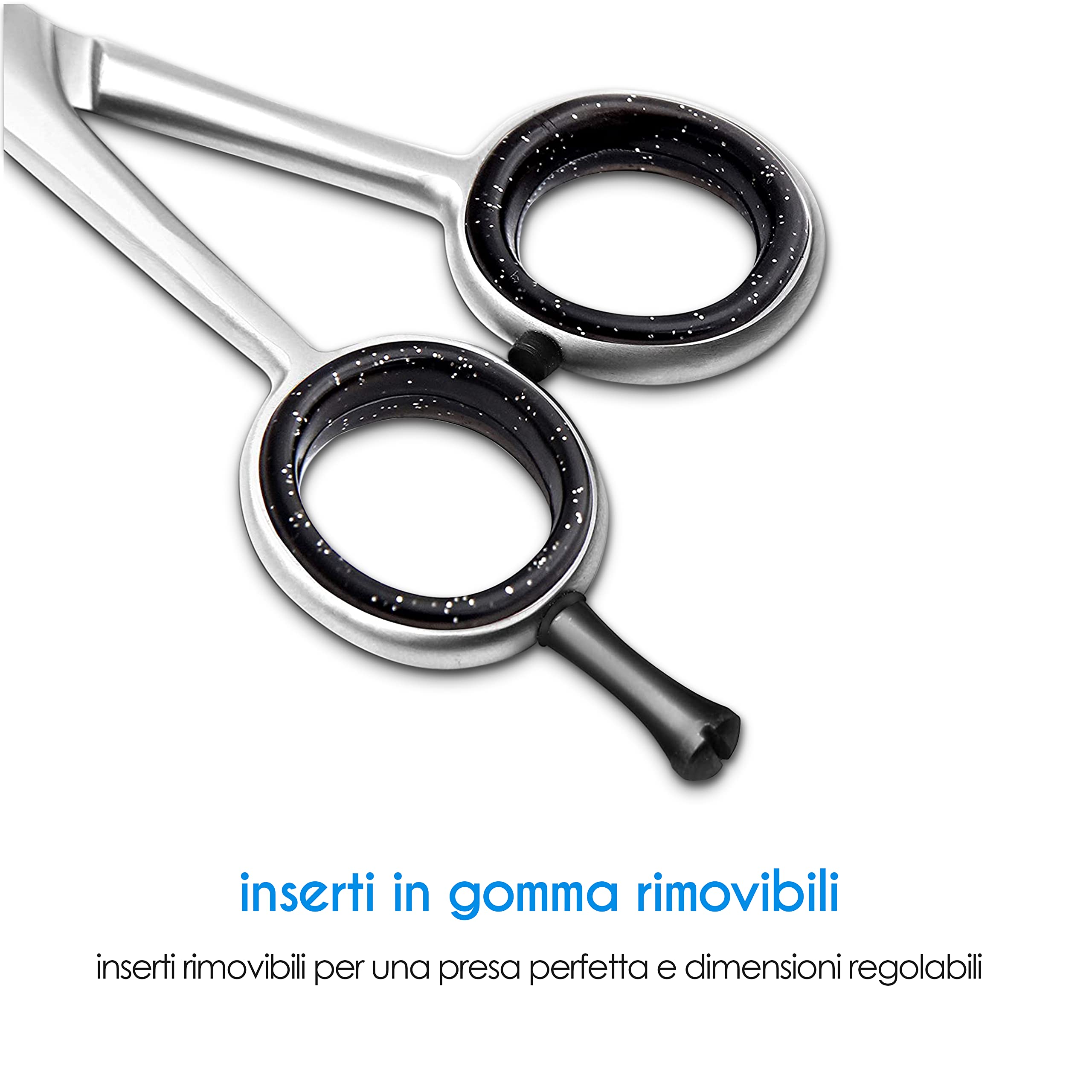 Candure Forbici Parrucchiere Professionali 6.5" Forbice per Capelli da Barbiere per Taglio di Capelli Acciaio Inossidabile Adatta per Kit Barbiere, Uomini e Donna (6.5", Argento)