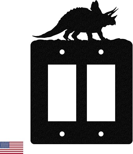 Miniatura 17 de Cubierta de Interruptor de Luz de Acero Americano, Cubierta de Enchufe con Decoración de Dinosaurio, Cuerpo de Tiranosaurio T-Rex, Interruptor