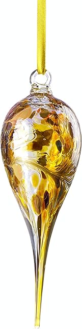 Friendship Birthstone Gem - Handmade Hanging Glass Birth Gem - NOVEMBER Birthday - TOPAZ / CITRINE - Gem Drop Design