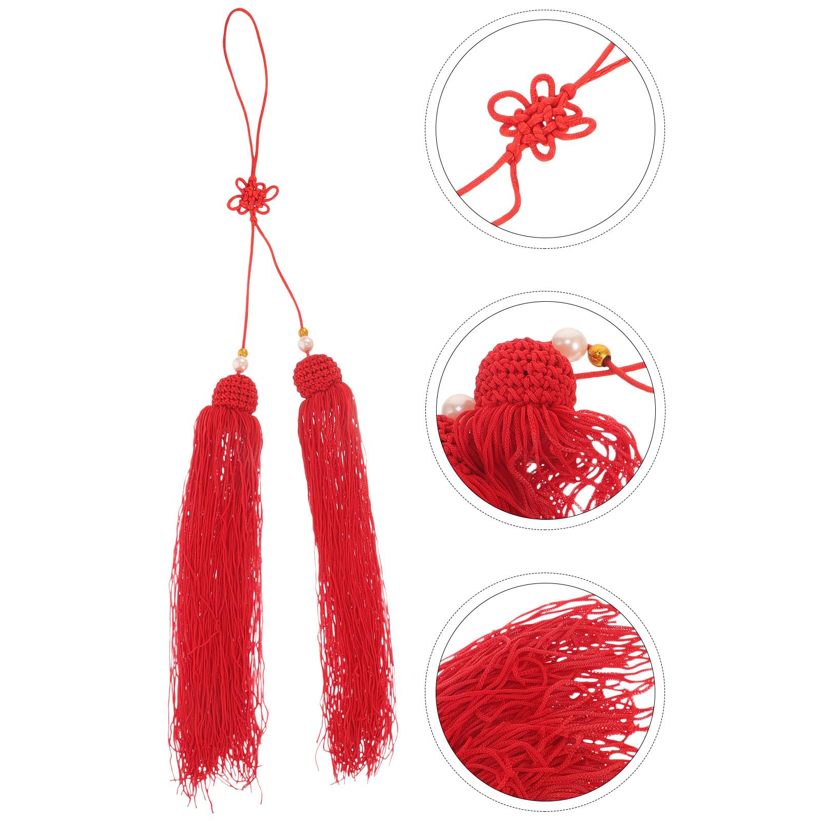Borla Roja para Espada de Tai Chi Material de Tela y Sujeción Segura para Decoración de Artes Marciales y Equipo de Entrenamiento