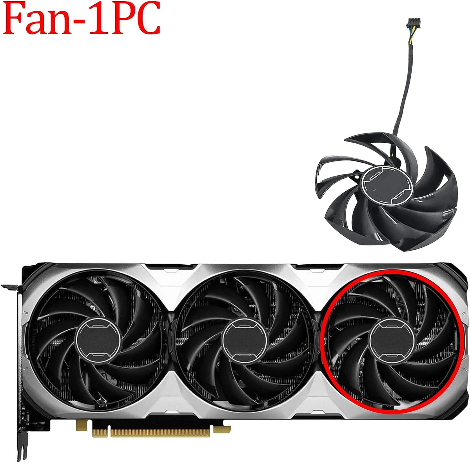Graphics Card for RTX 4070 4070Ti Ventus 3X Video Card Fan PLD09210B12HH 87MM RTX4070 RTX4070Ti GOU Fan(Fan - 1PC)