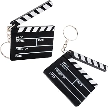 Windy City Novelties 12 Pack Hollywood Clapboard Keychains - Bulk Movie Night Decorations & Party Favors