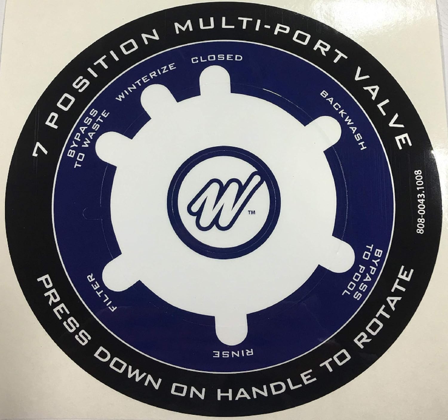 Waterway Plastics Filter Valve Label Decal Sticker 8080043 fits WVS003 Swimming