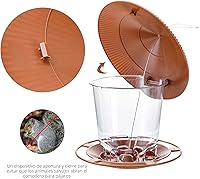 Vista 6 de Comedero para pájaros colgante al aire libre para semillas de aves silvestres, marrón