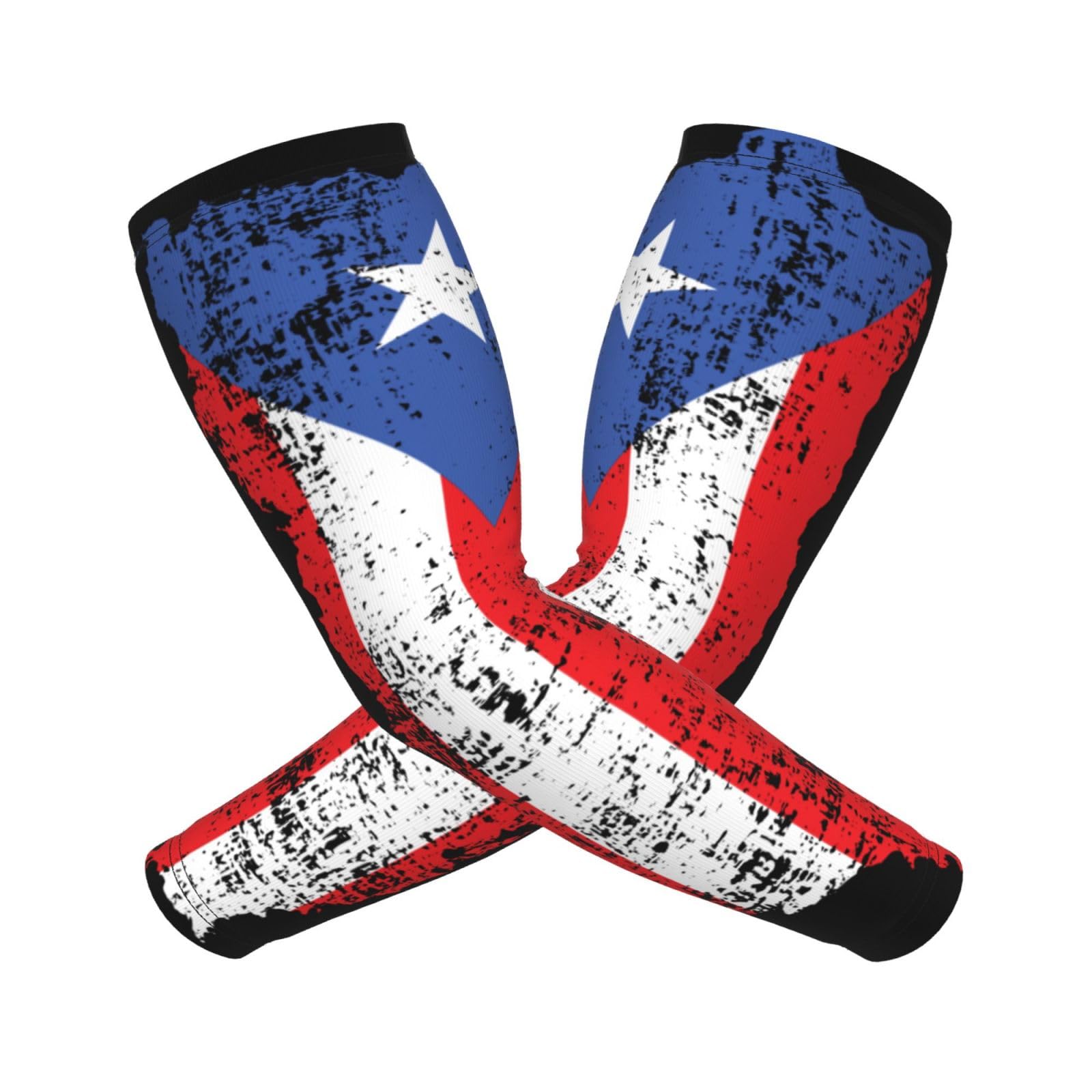 CUTEDWARF Vintage Puerto Rican Flag Sun Protection Arm Long Sleeve Protector Unisex Outdoor Sports Protective Sleeve Guard