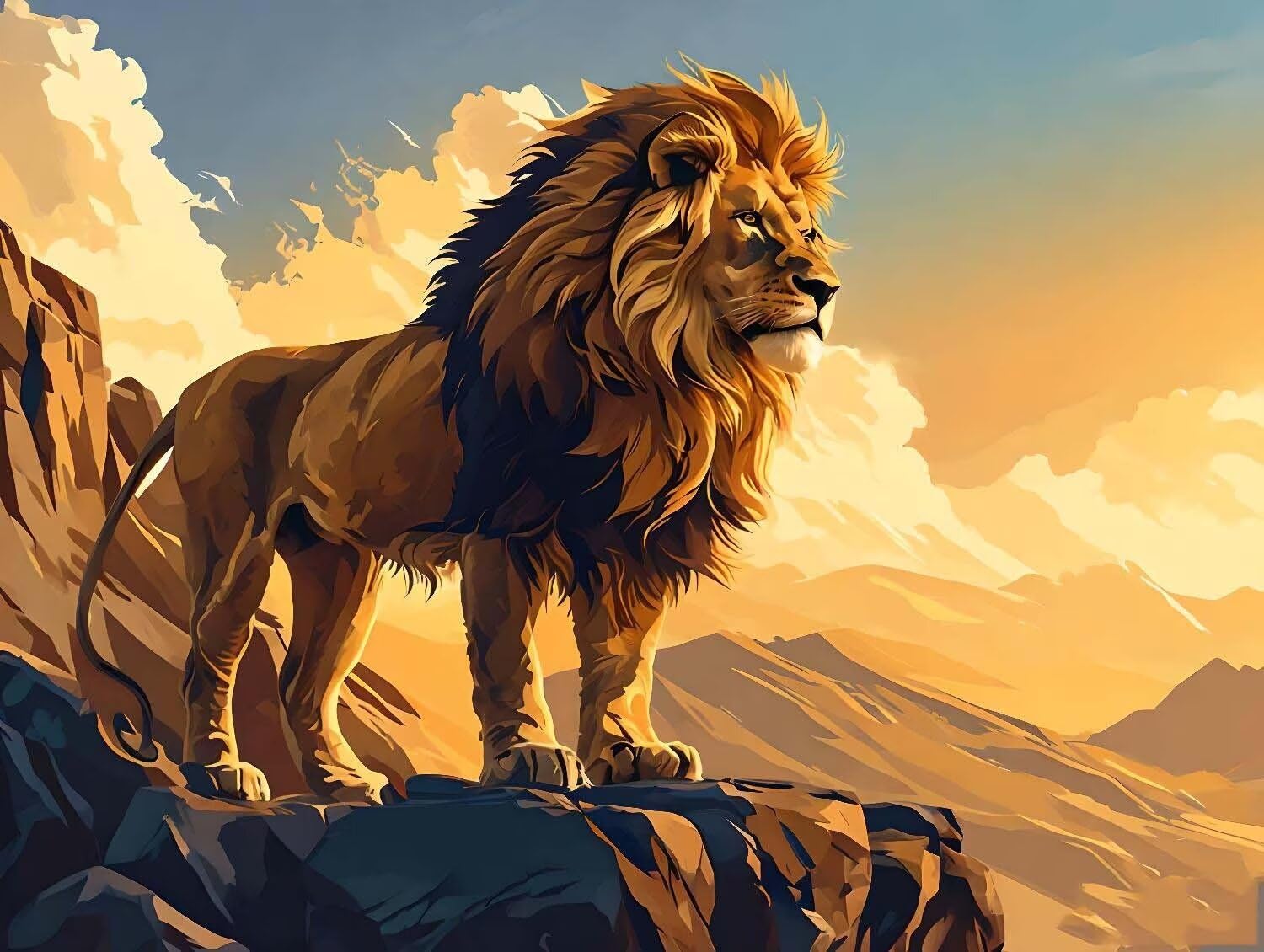 Amazon.co.jp: 数字による絵画 動物 ライオン りえ大人のための