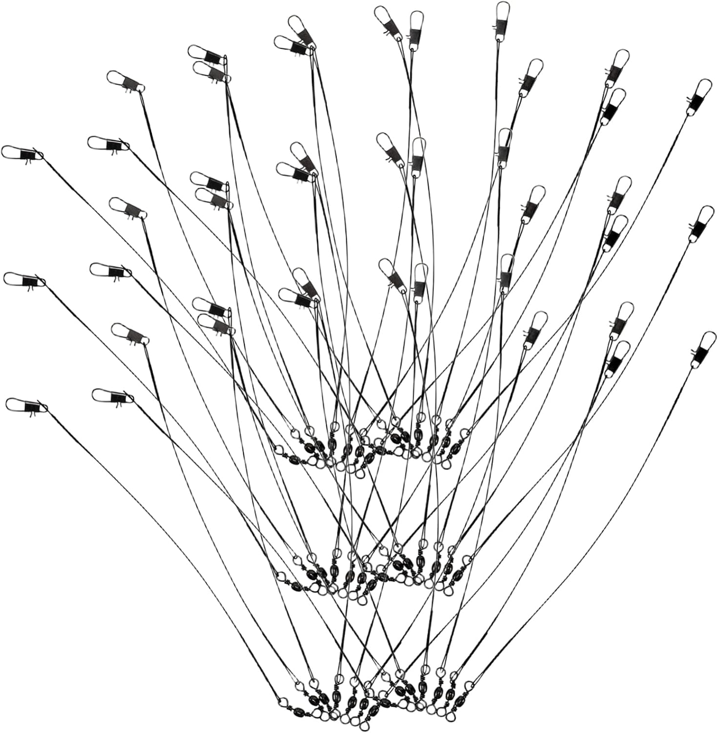 SUPVOX 50pcs Robust Fishing Leaders Strong Wire Line for Saltwater Wire Leader Swivel Essential Fishing Tool