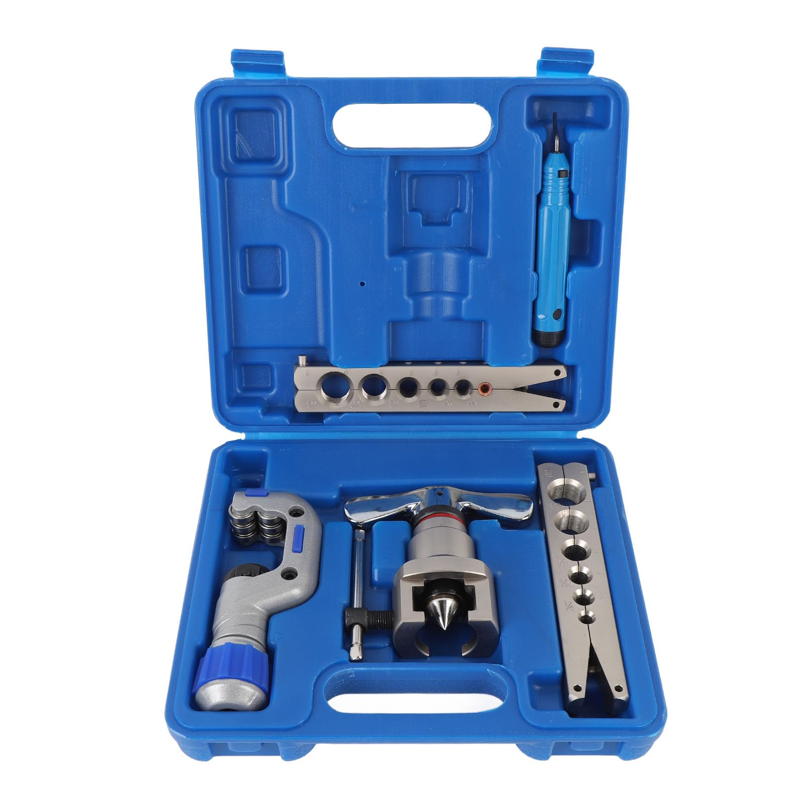 CHICIRIS Kit de Herramientas de Abocardado de 5 Piezas, Herramienta de Abocardado de Tubos HVAC de Metal con Cortador de Tubos, para de Aluminio de Cobre de 1/4 Pulgadas, 5/16