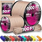 TECEUM Paracord Type IV 750 lb Beige - 100 ft - 4mm - Nylon Strong Tactical MIL-SPEC Parachute Cord - Survival Rope Emergency para Cord 11 Strands Core EDC Camping Hiking Military Gear 366