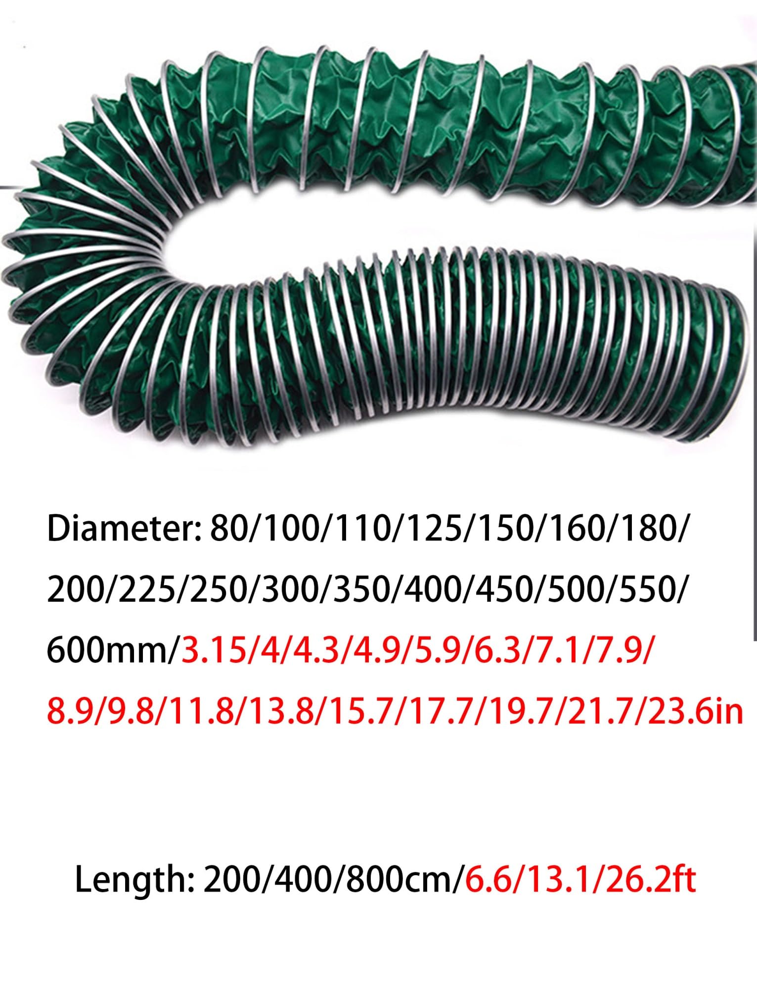 Tubo flessibile per condotto isolato resistente, ignifugo e resistente al calore, ventilazione industriale per HVAC, prese d'aria per essiccatori, ventilatori di scarico, riscaldamento/raffreddamento