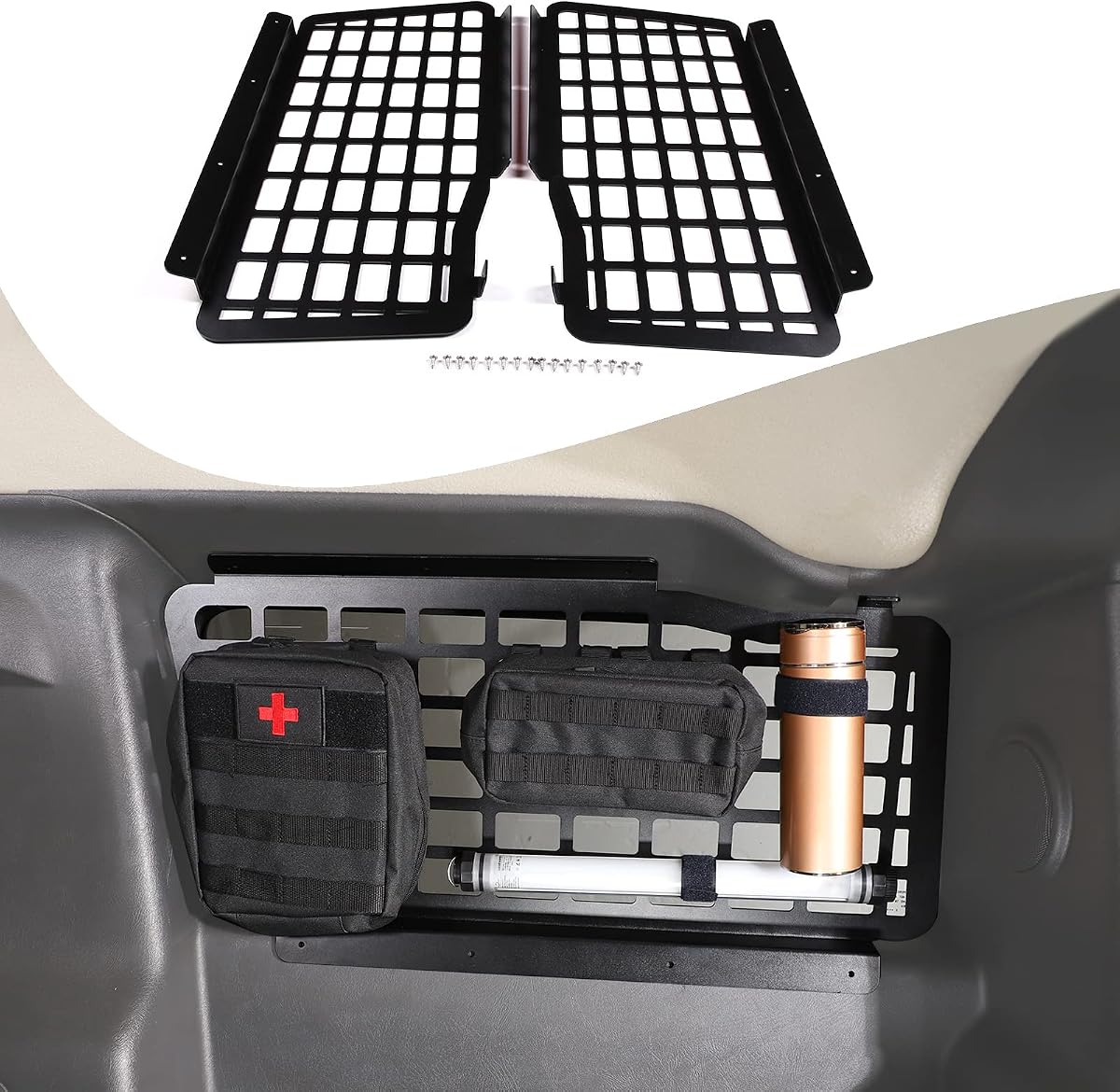 Lcojicep Rear Window Modular Shelf Shelf Interior Luggage Rack Compatible with Hummer H2 2003-2009, Trunk Storage Panel, Rear Window Storage Side Panel Kit Extension Shelf, Both Sides