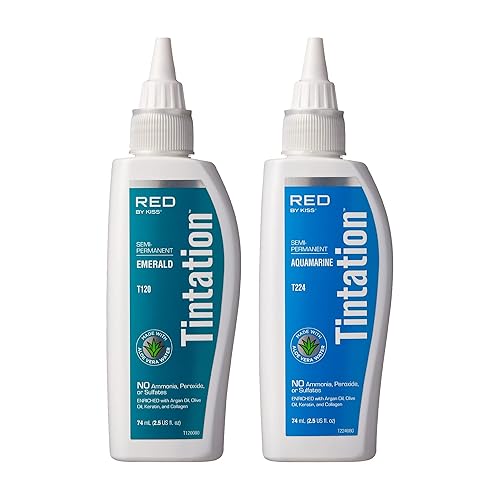 Miniatura 2 de RED by Kiss Kit de tinte para el cabello - Tintation Mix & Match All-Inclusive Bleach y dos colores de cabello semipermanentes (azul Hawaii)