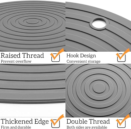 Miniatura 4 de Ptlom Tapete de comida para mascotas para perros y gatos, 2 piezas, tapete para evitar el desbordamiento de alimentos y agua, adecuado para mascotas