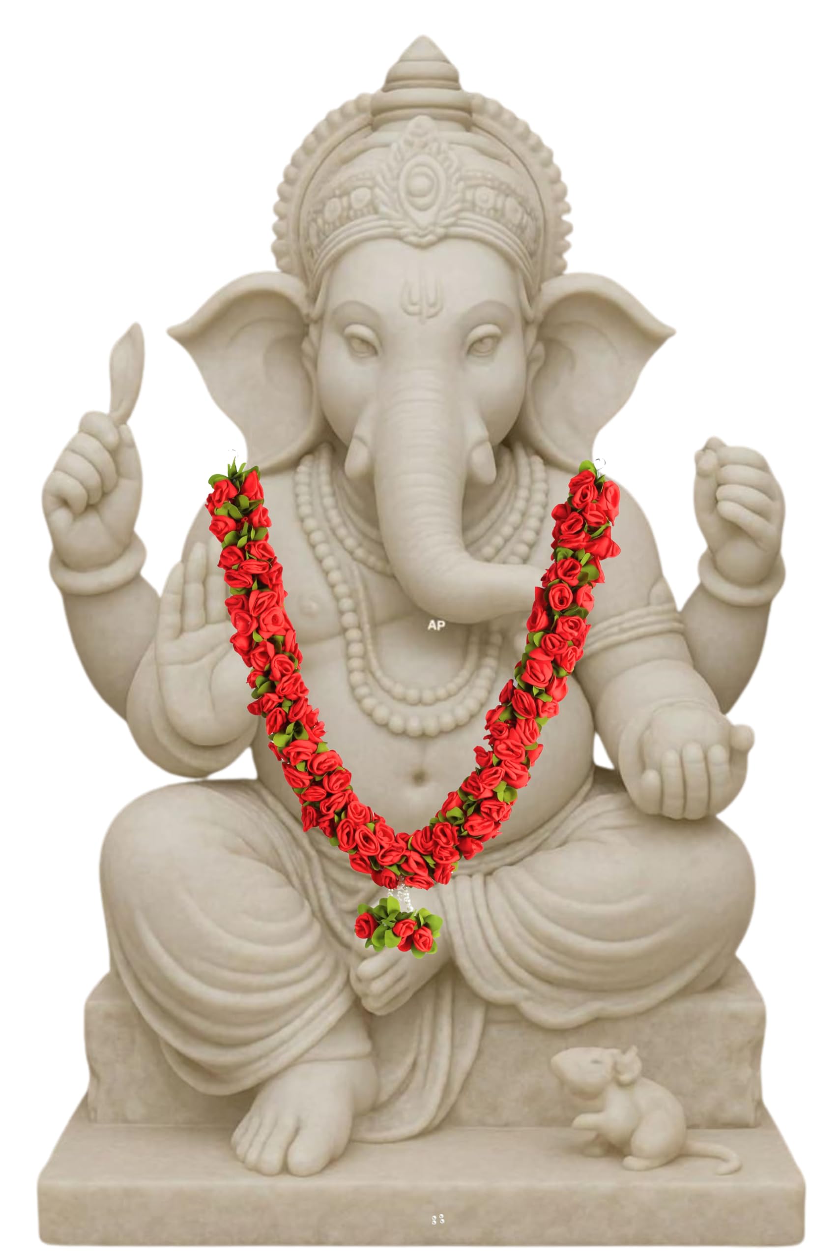Daedal Crafters Flower Garland for Pooja Mandir Decoration, Hanging Mala for Photo Frame, Decorative Haar Mala for God Idols, Photo Frames of Loved Ones, Ancestors, Pitra & Pooja Room Décor (40 inch)