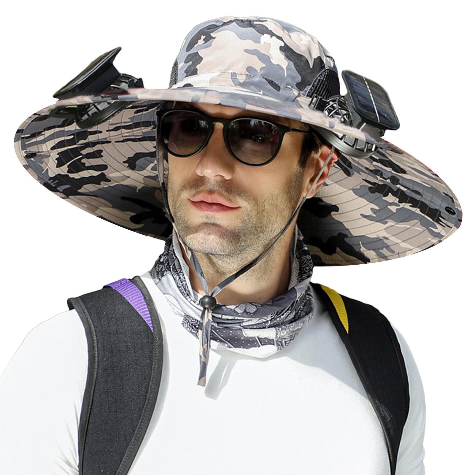 Sombrero de abanico solar de ala ancha, sombrero de protección solar UPF50+ para mujeres y hombres, verano al aire libre, pesca, senderismo, camping, playa, deportes, viajes, gorra de enfriamiento