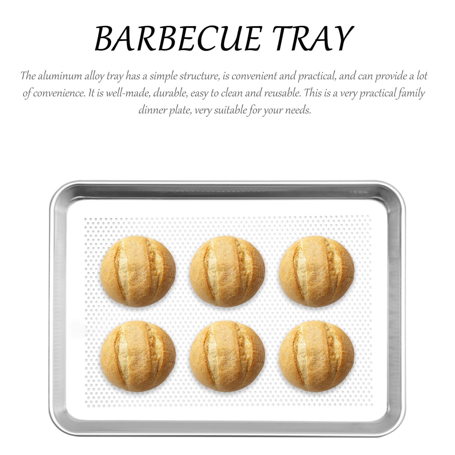 Gadpiparty Plaque de Cuisson Perforée Rectangulaire 38x26 Cm en Alliage D'aluminium Anti-rouille, Cuisson Homogène Ventilée, Plat à Four Pratique Cuisine et Barbecue
