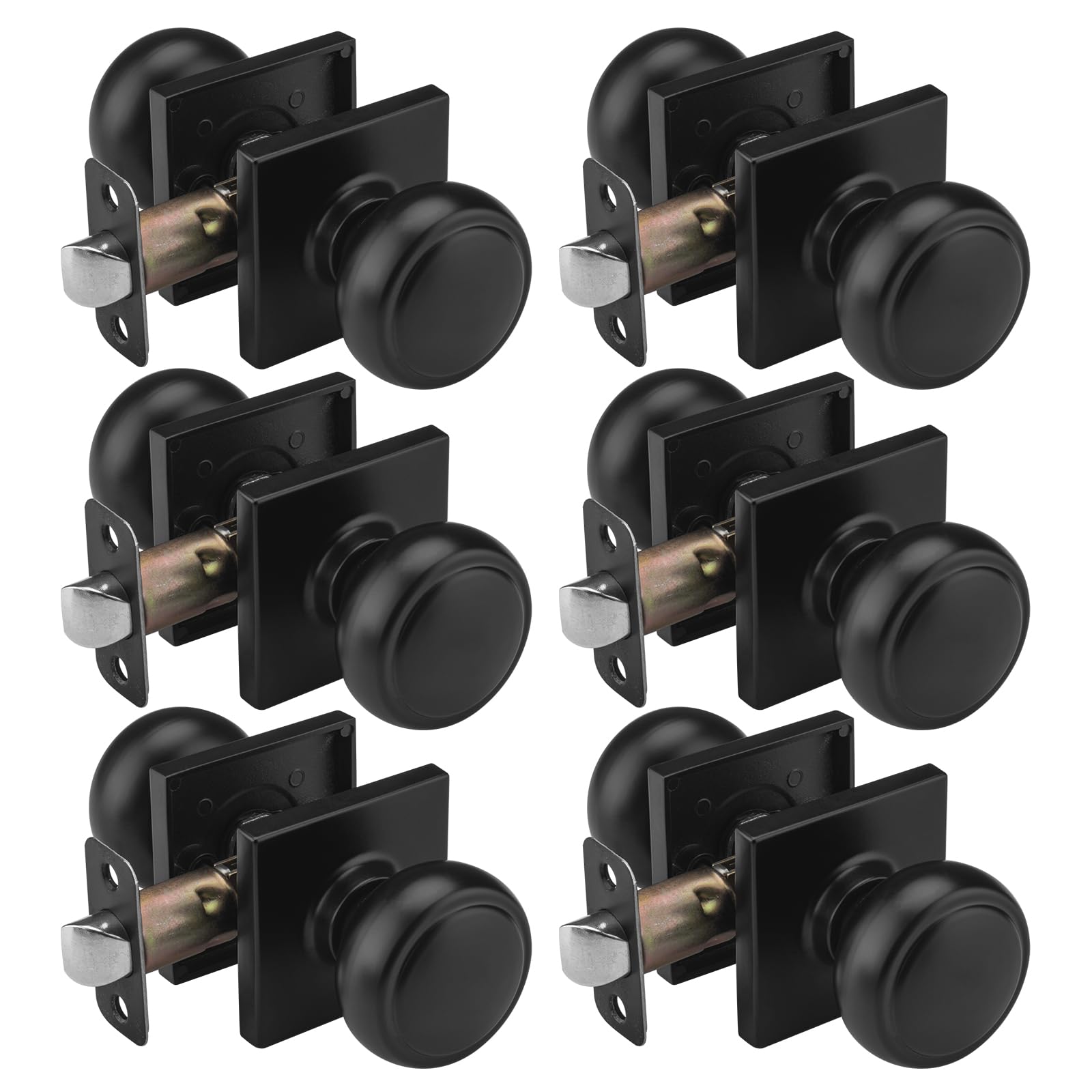 Gold Coastal Door Knobs with Lock - Privacy & Security -18