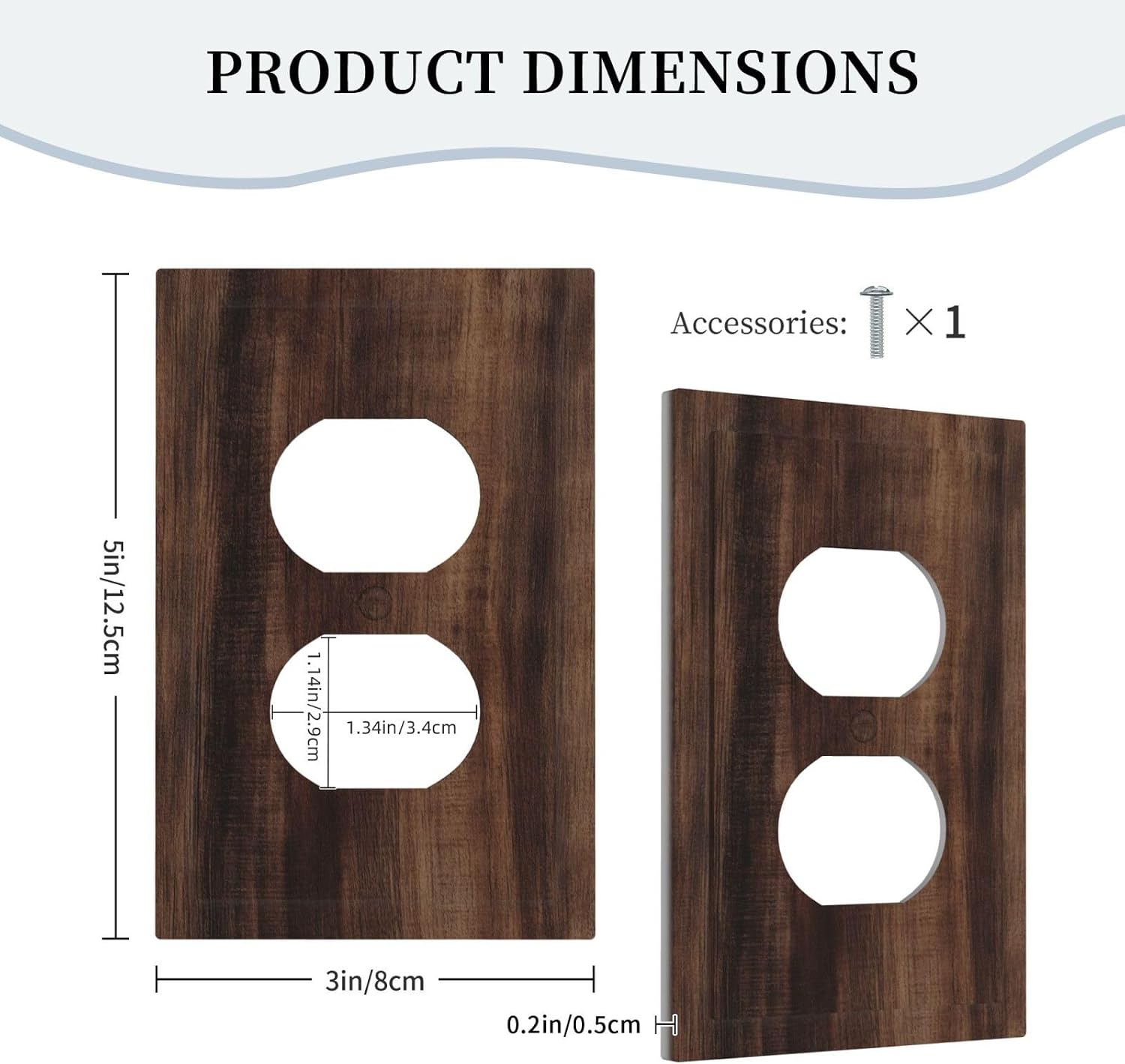 Outlet Covers Rustic Farmhouse Brown Wood Barn Door Decorative 1 Gang Duplex Light Switch Cover Plate Receptacle Wall Plate Electrical Switch Plate Covers for Bathroom Decor image 5