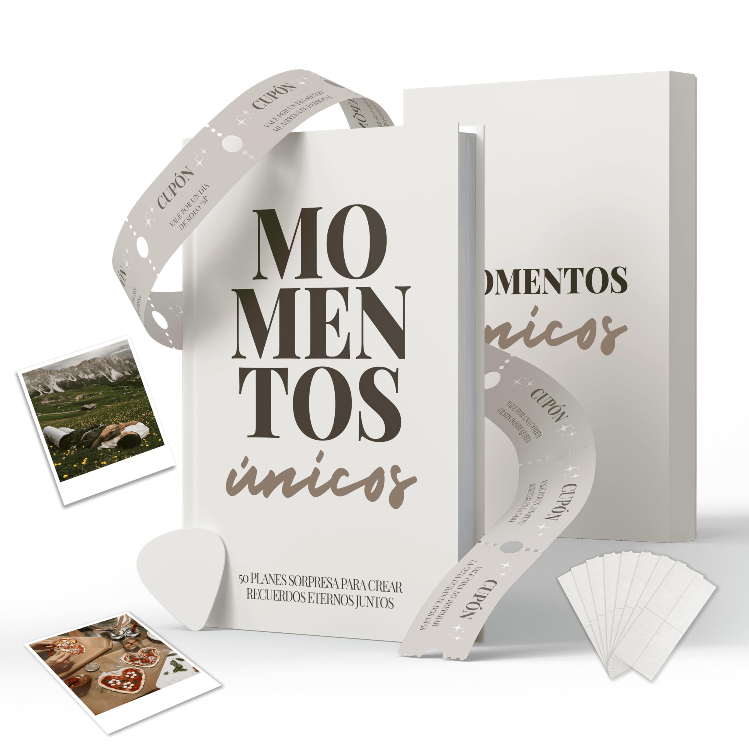 Momentos Únicos, Libro de Retos en Pareja, 50 Planes Sorpresa en Pareja para Rascar, Juegos Parejas Citas, Regalo Original Aniversario o San Valentín, Álbum Fotos Recuerdos Novio Novia Aventuras