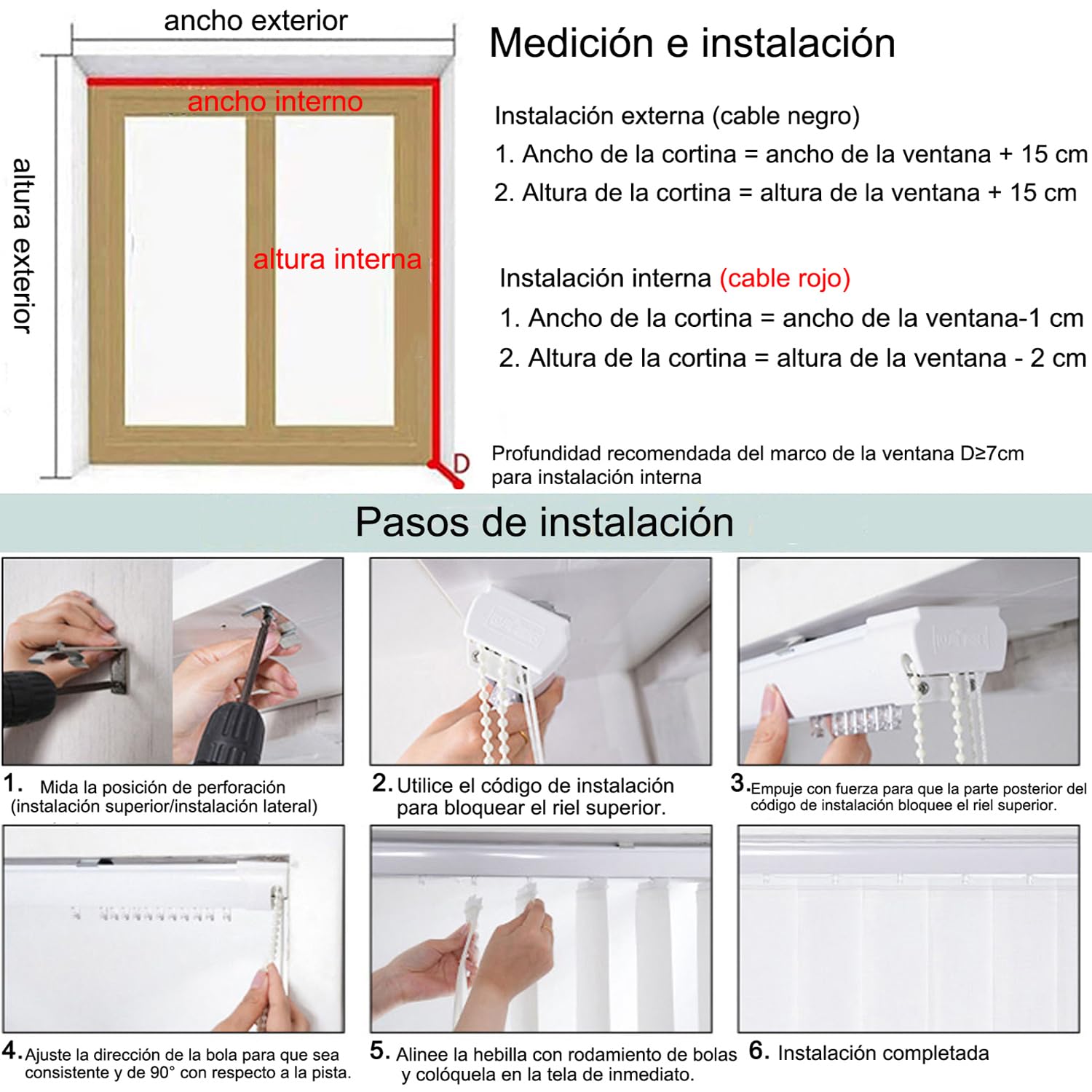 Cortina Lamas Verticales para Ventanas,Persianas Venecianas Opaca,Persianas Verticales Blackout para Puerta Interior,con Pesas y Cadena,Personalizable,Ancho x Alto (120cm x 200cm)