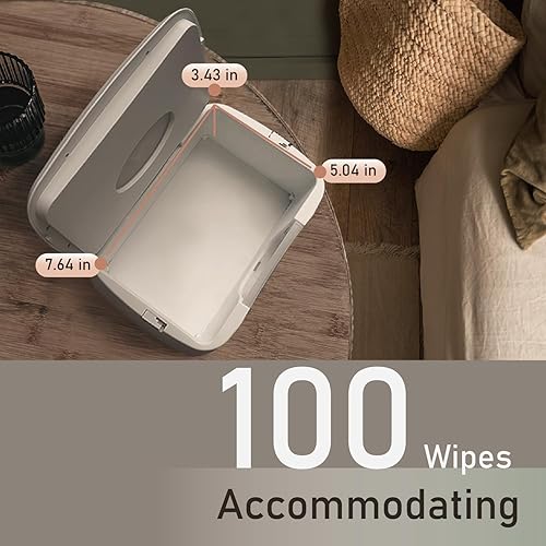 Miniatura 5 de Calentador de toallitas húmedas para bebés y dispensador de toallitas húmedas, características avanzadas - 4 luces LED brillantes de apagado