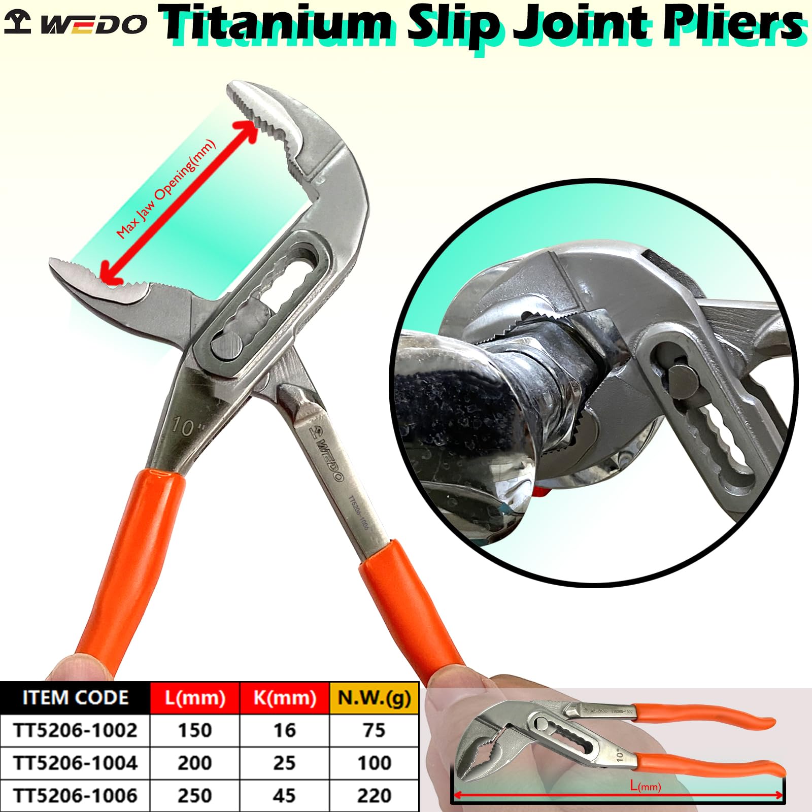 Tolxh #84-055 Bi-Material Slip Joint Plier 6