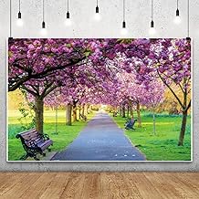 Leowefowa Spring Garden Backdrops for Photography 10x8ft Vinyl Pink Cher...