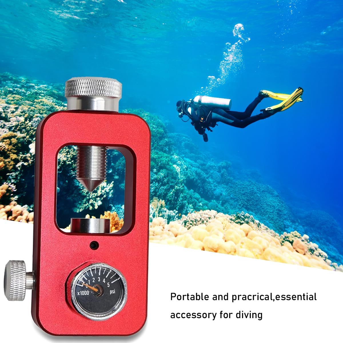 DIN Valve Scuba Adapter and Paintball Scuba Fill Station,High Pressure 4500 PSI HPA Tank Filling Adapter Charging System with Air Hose.