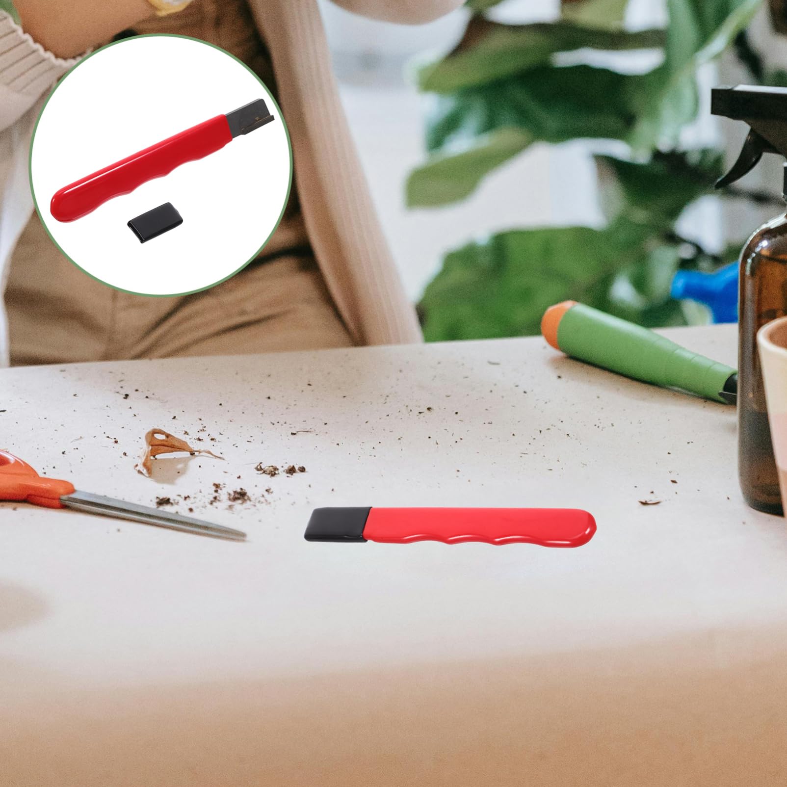 Unomor Handheld Sharpening Tool Gardening Lawn Convenient Blades Honing Knife Sharpener Scissors Cutter Trimming Tool Sharpener Blade Sharpening Red Alloy Steel