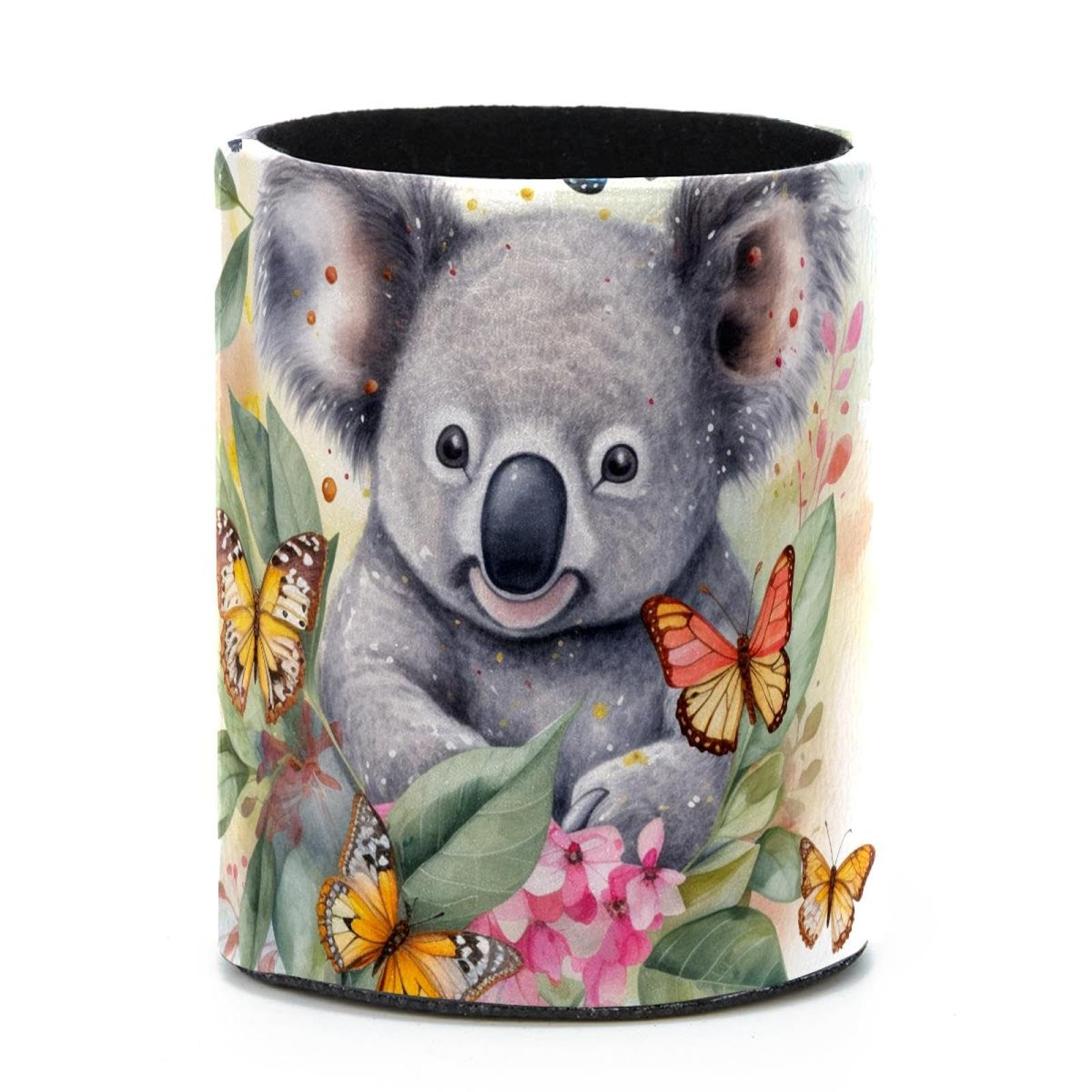 VAPOKF Round Pencil Holders for Desk, Cute Koala Pen Holders Pen Pot Makeup Brushes Storage Desktop Stationery Supplies Organiser for Home Office