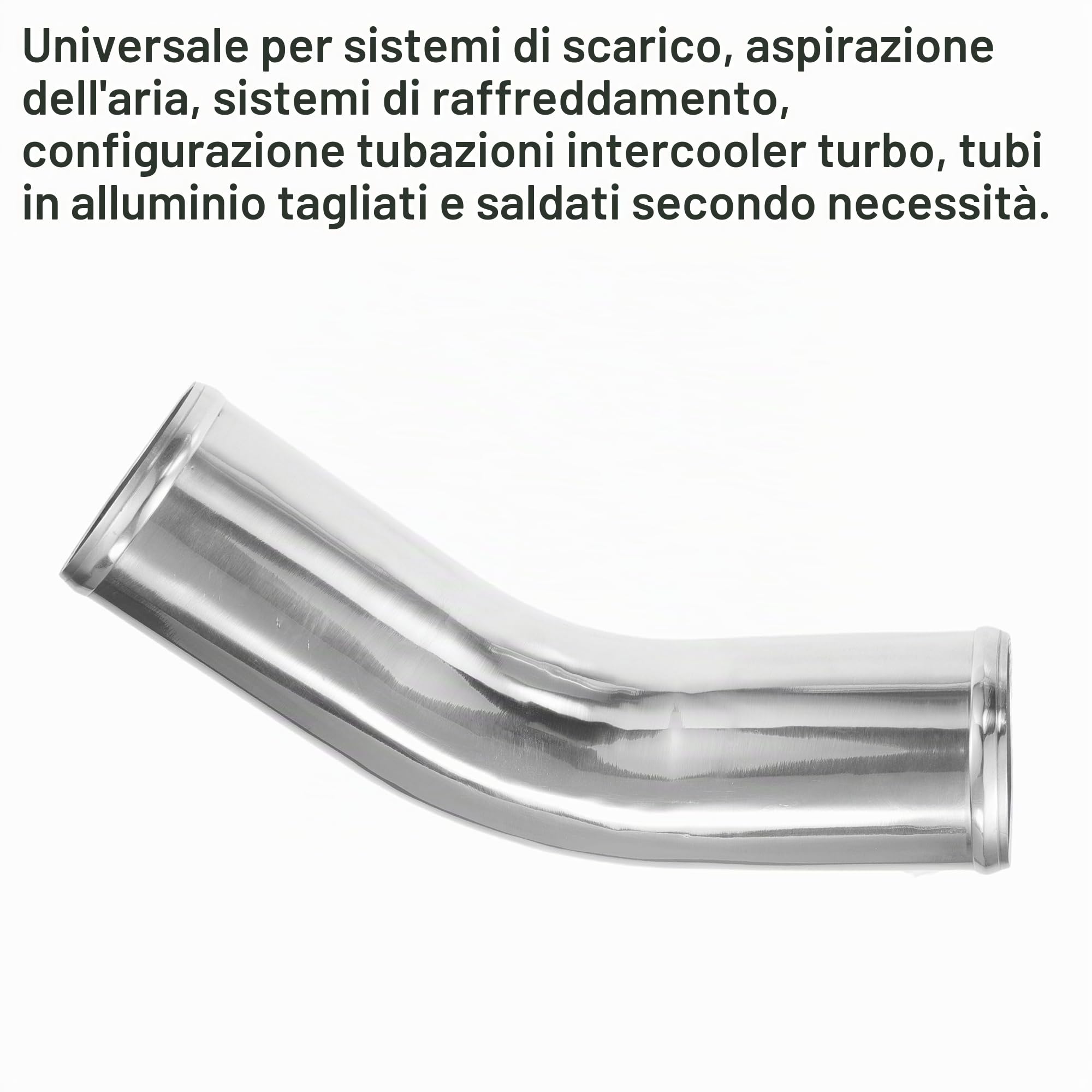 QUARKZMAN Tubo Intercooler in Lega di Alluminio per Auto Universale, Diametro Esterno 80mm (3.15") e Lunghezza Gamba 100mm (4"), Curva a 45 Gradi per Raccordi di Aspirazione dell'Aria