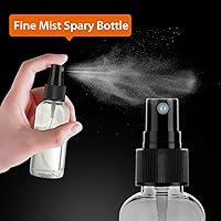 Vista 2 de 30 Pack 2 oz Fine Mist Mini Clear Spray Bottles with Pump Spray Cap - for Essential Oils, Travel, Perfumes - Refillable & Reusable Empty Plastic