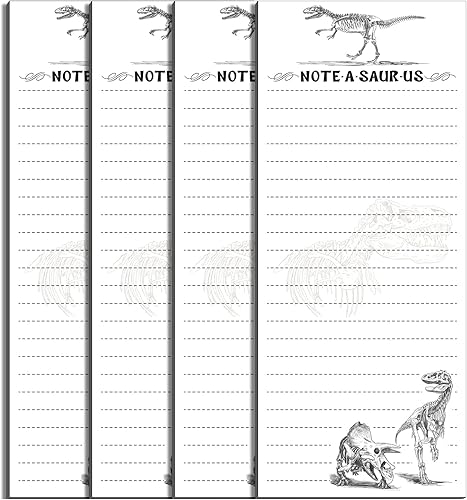 Bloc de notas magnético de dinosaurio para refrigerador, paquete de 4 200 hojas para listas de compras y tareas, refrigerador, comestibles, cocina,