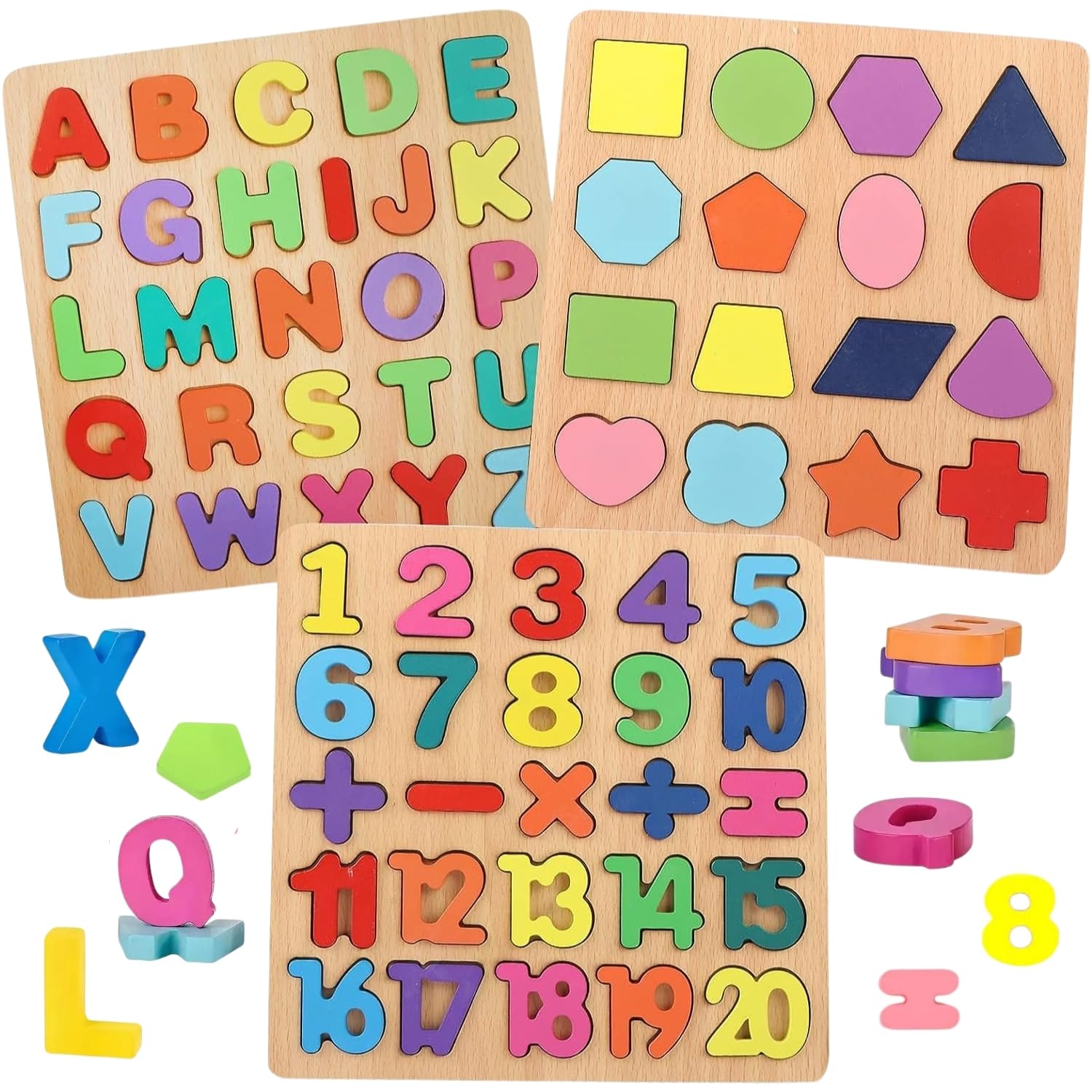 TRU TOYS Wooden Puzzle Set for Kids with 3D Capital Alphabets, Numbers & Shapes. Colorful Matching & Sorting ABCD Puzzle Board, Montessori Early Educational Learning Activity Toy, Gifts for Boys Girls (B0DB2FC7MC) Amazon Price History, Amazon Price Tracker
