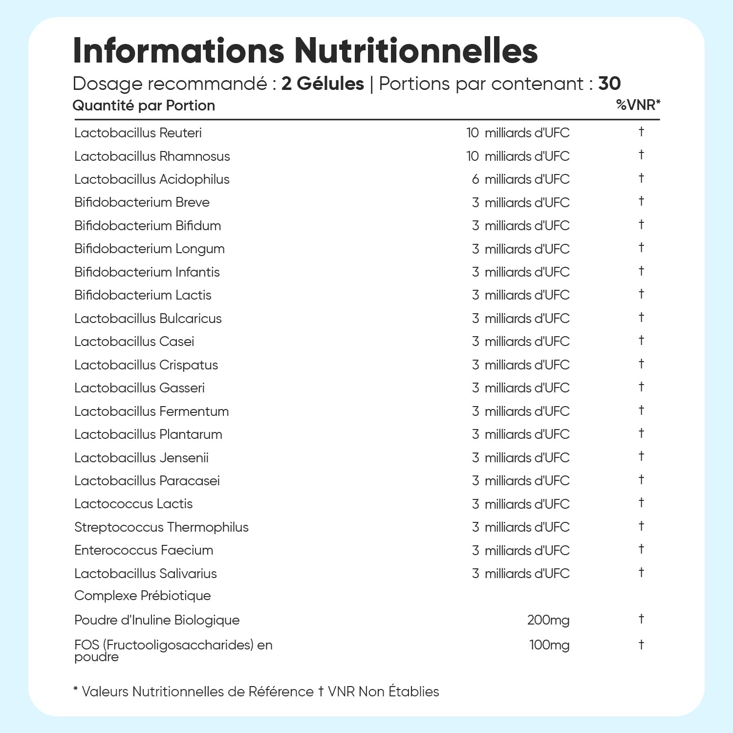 Probiotique Flore Intestinale 77 Milliards d'UFC - 20 Souches, Probiotiques et Prébiotiques Lactobacillus Gasseri, Lactobacillus Rhamnosus, Bifidobacterium, Inuline, FOS, 60 Gélules Vegan sans Gluten