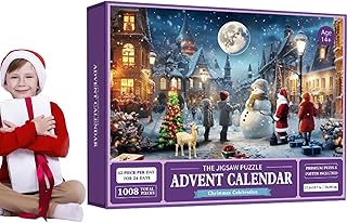 Advent Calendar 2023 Jigsaw Puzzle | Christmas Advent Calendar 2023 | Christmas Family Holiday Puzzle 1008 Pieces Jigsaw Puzzle | Surprise Christmas Countdown Calendars | Gifts For Women Men Kids