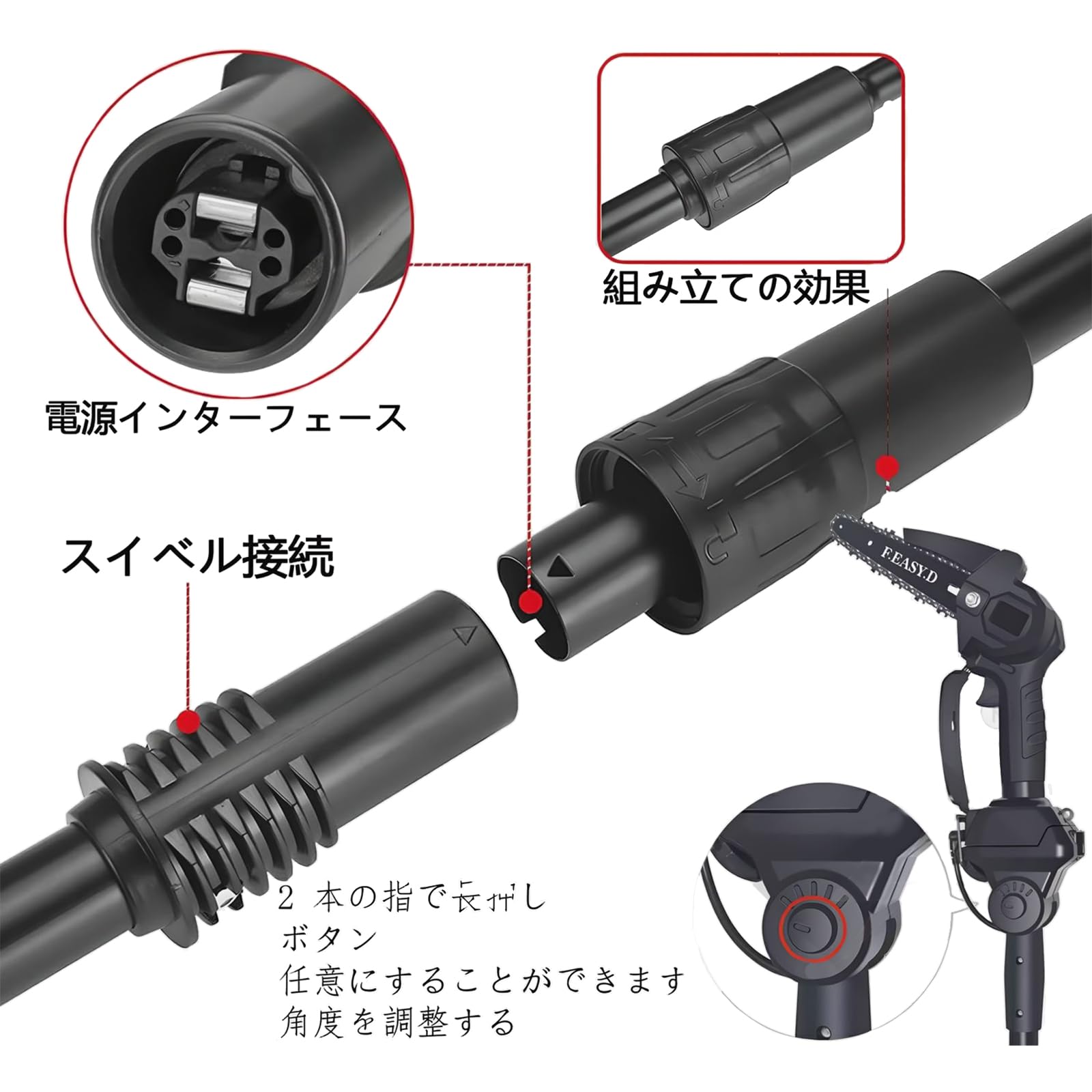 Amazon | 高枝切り電動チェーンソー たかえだ 電動 チェーンソー 3段階 