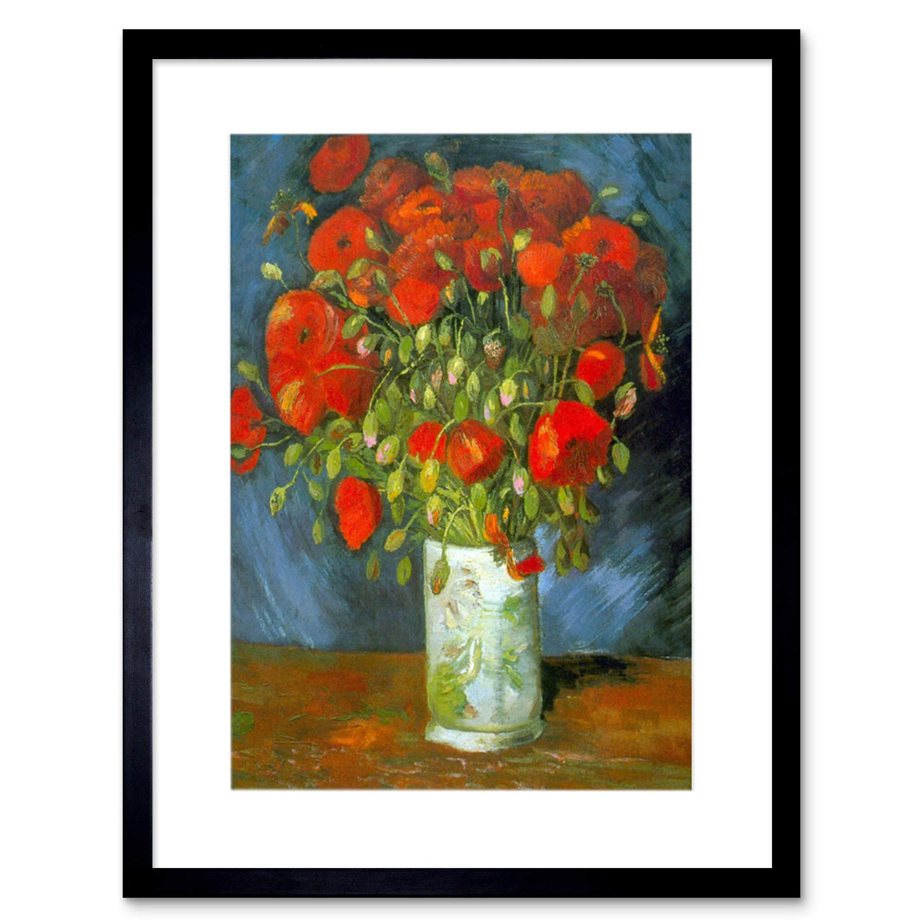 Artery8 Painting Van Gogh Red Poppies Old Master 12X16" Framed Wall Art Print from B&Q