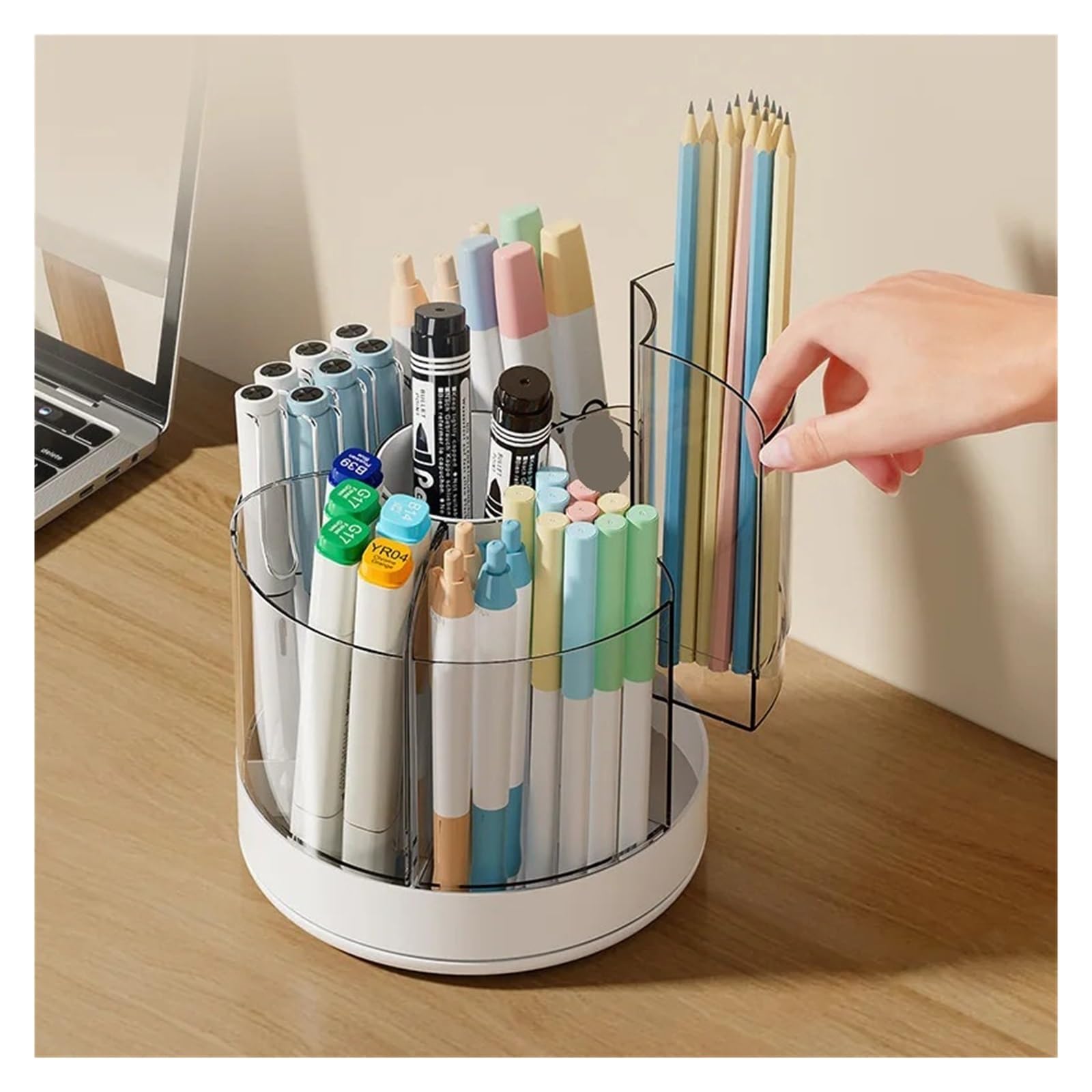 Organizzatore for cosmetici trasparente girevole a 360 gradi, mobiletto da toeletta multifunzionale, for la cura della pelle, for pennelli for rossetto, supporto portaoggetti per cassettiera, bagno(Pi