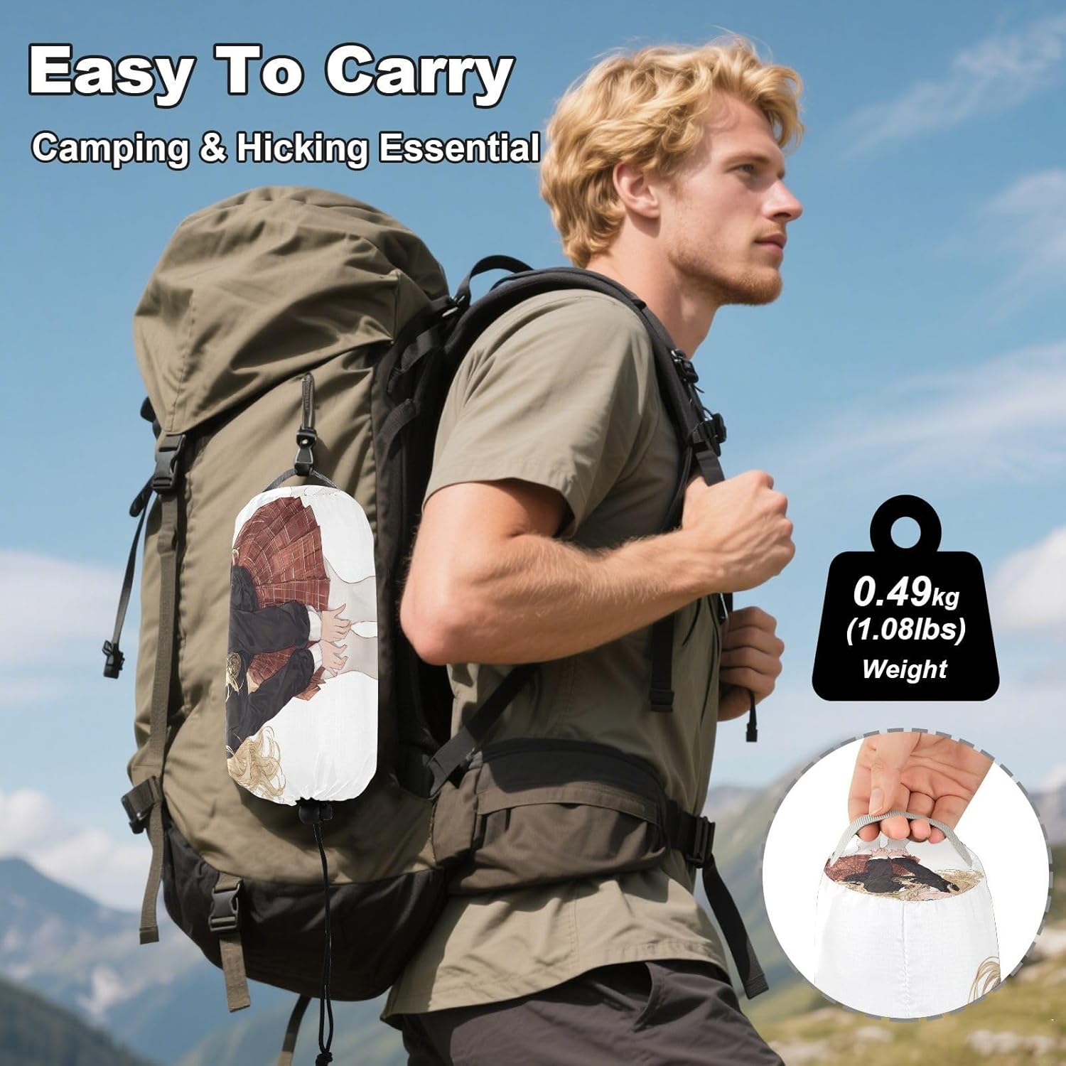 School Girl Anime Hammocks for Camping with Tree Straps Rope Hammock for Indoor Outdoor Patio