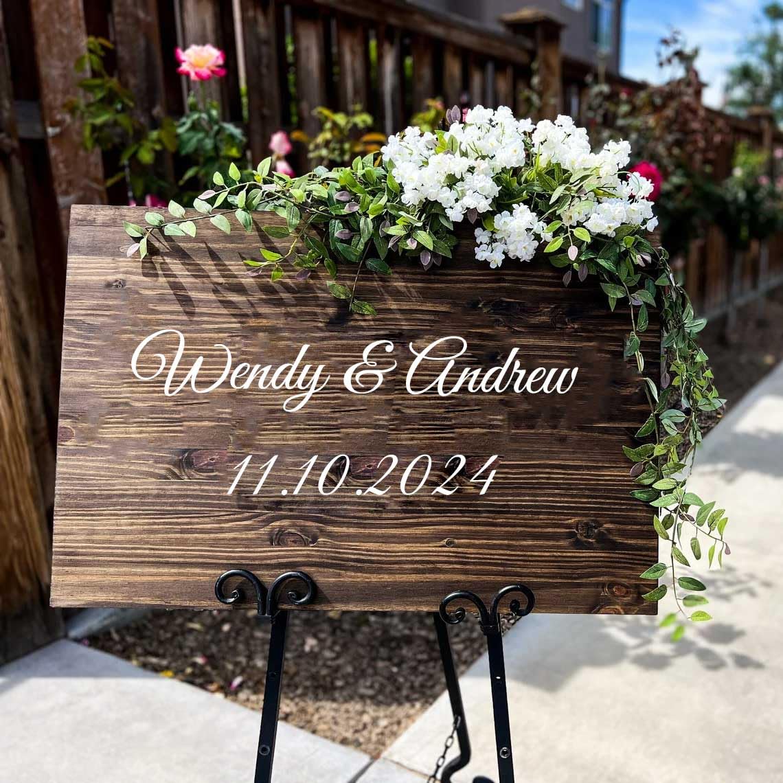 Personalisiertes Hochzeitsschild aus Holz, personalisierbar, "Welcome To Our Wedding Sign", Zeremonie und Empfangsschild, Brautparty, modern, minimalistisch, elegant, Hochzeitsdekoration