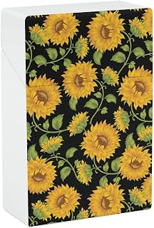 Sunflowers Cigarette Case Portable Cigarette Box Holder Flip Open Storage Case for Men Women