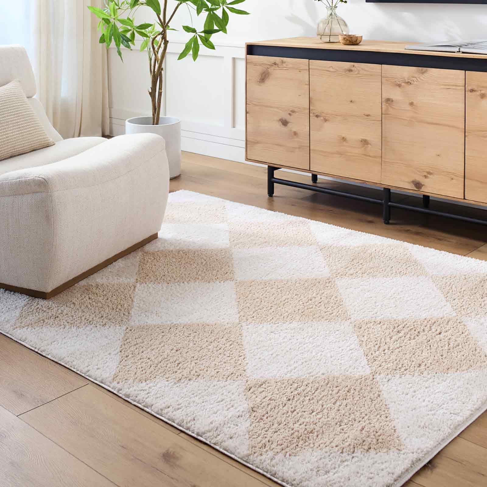 Livabliss DELINE Modern Shaggy Medium Grey Area Rug - 200 x 275 cm - 100% Polyester - Machine Washable