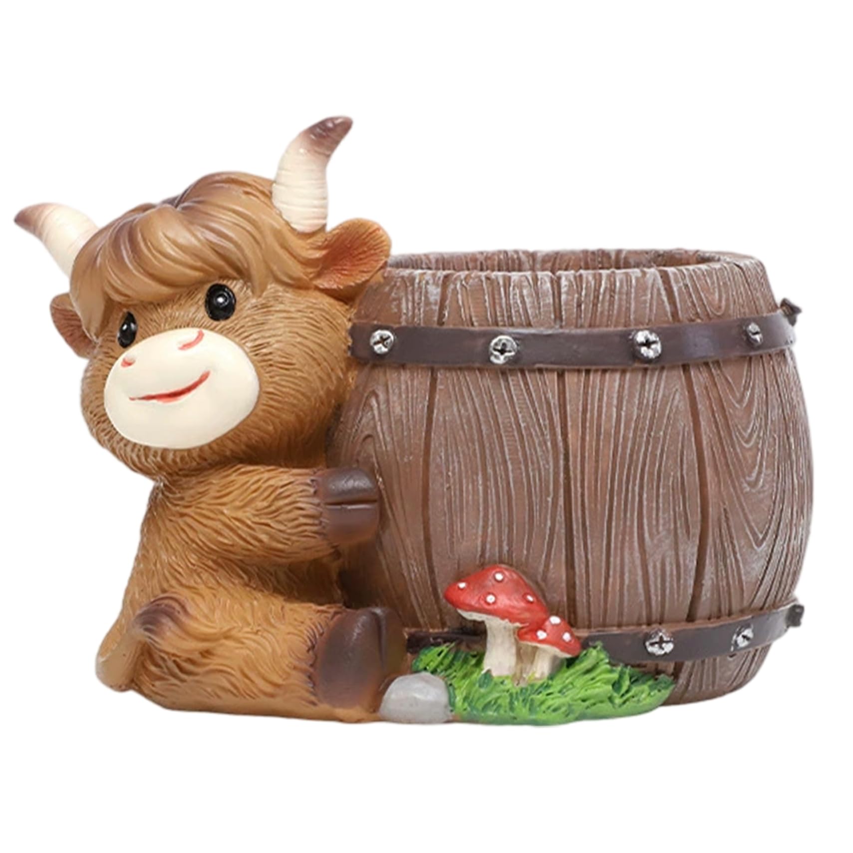 Monwssoe Style 4 Highland Cow Planter, Cute Cow Planter Figurine For Indoor Outdoor Garden Decor,