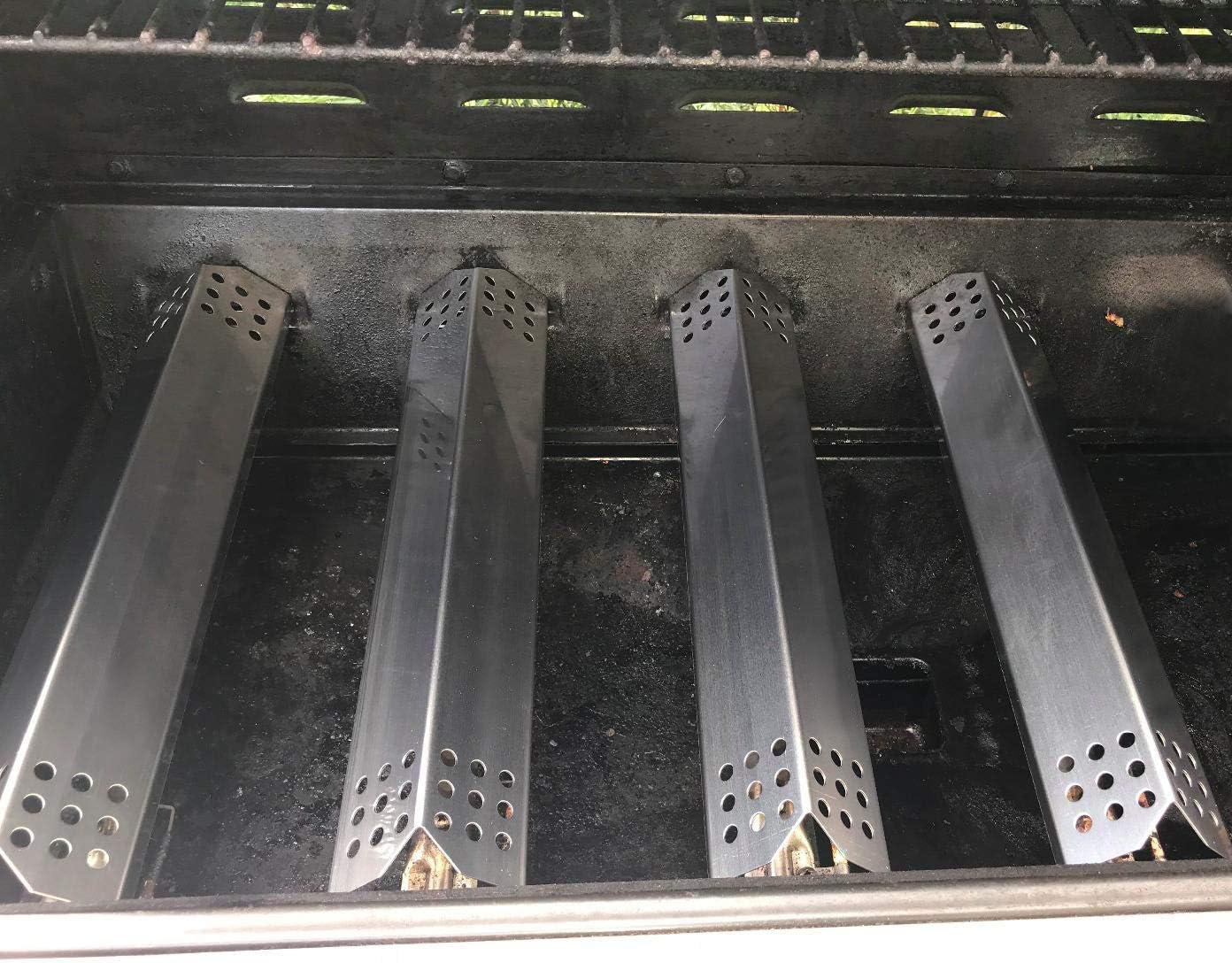 Hisencn Grill Heat Plates for Kitchen Aid 720-0733A, 720-0745, 720-0745B 740-0781, Stainless Steel Heat Shield Burner Cover Grill Replacement Parts for Monument 35633 17842 4 Burner Gas Grill