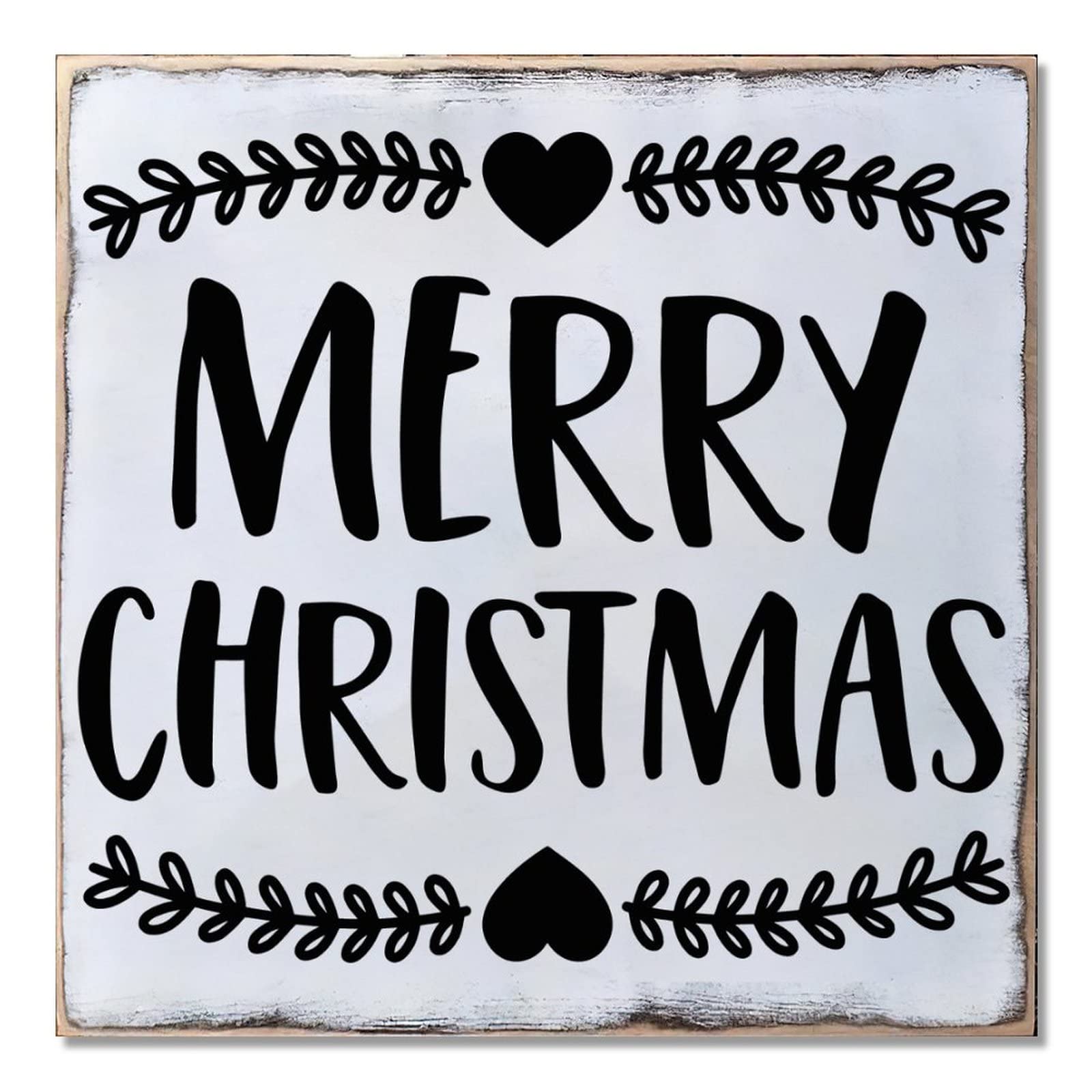 Plaque en bois Merry Christmas grand format avec finitions soignées en bois