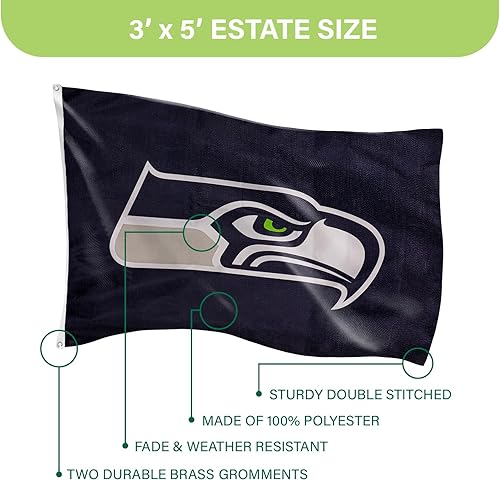 Miniatura 111 de NFL Dallas Cowboys - Bandera duradera de 3 x 5 para exteriores con ojales, bandera y pancarta resistentes para jardín al aire libre y patio, bandera