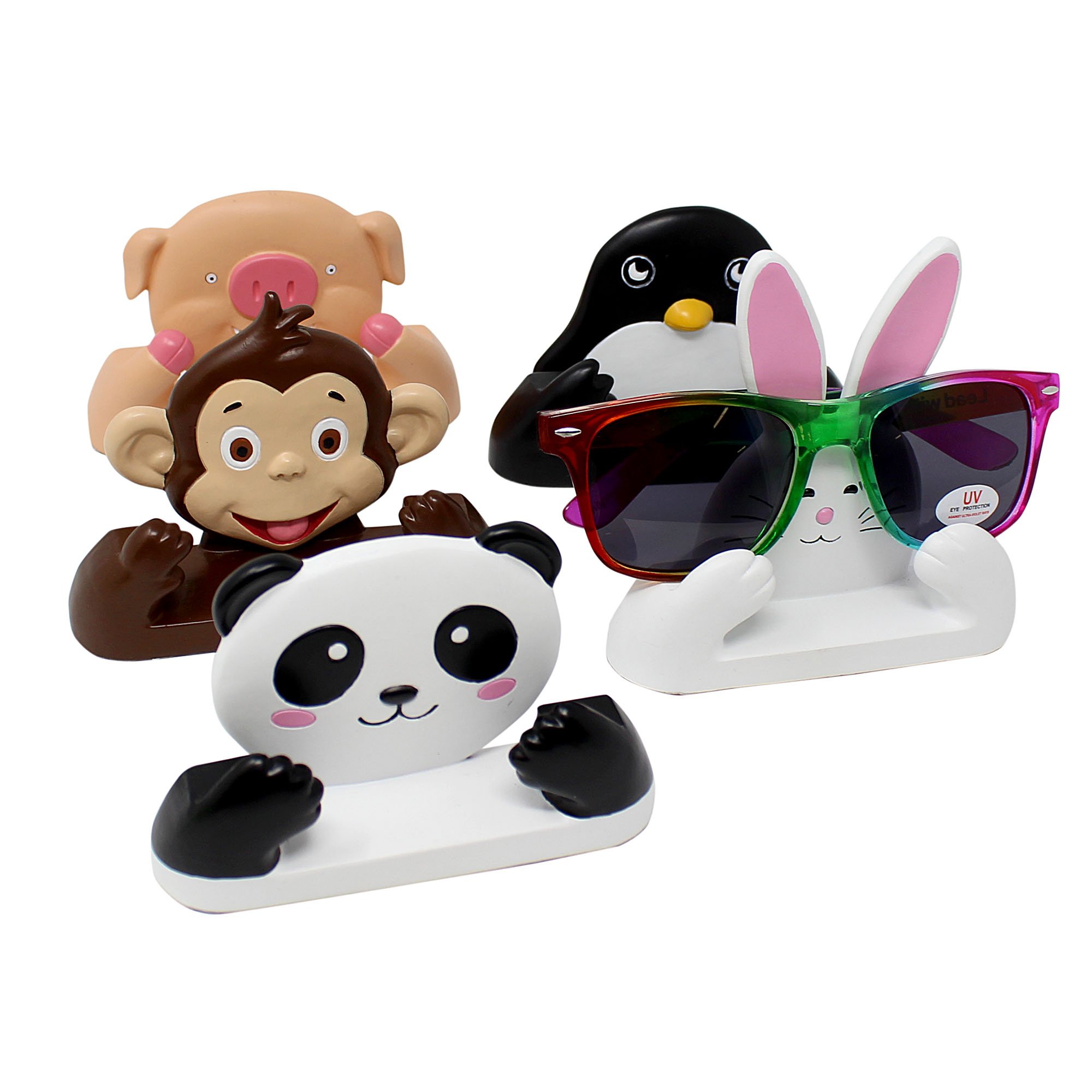 JewelryNanny - Soporte de gafas para niños y mujeres, para adultos, con seguridad para niños, gafas de lectura para adultos, como organizador para escritorio, mesita de noche - Panda