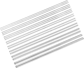 MECCANIXITY 19 Pcs 304 Stainless Steel Round Rods 2/2.5/3/4/5/6/8/10mm Dia 350mm Length Solid Shaft Rods for DIY Craft Model Car Helicopter Airplane