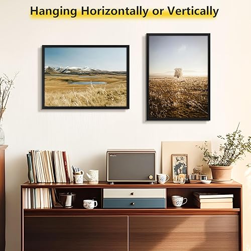 Miniatura 2 de Golden State Art, Marco de fotos A2 negro  madera maciza y pantalla de 16.5 x 23.4 pulgadas sin paspartú  Vidrio acrílico (pantalla de pared)